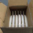 famiware Star Dinner Plates for 6, 10 inches Plate Set, Scratch Resistant, Stoneware Dinnerware, Kitchen Modern Rustic Serving Dishes, Cappuccino White