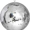 Large Disco Ball - 16 Inch Cool Mirror Ball, Giant Discoball, Super Big Disco Ball for Party Designs, Weddings, Home Decor, Silver Hanging Disco Ball