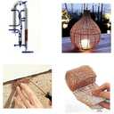 FUNSUEI 2 Pack Copper Mesh Roll, 5 Inch x 32 Feet Wire Roll, Knitted Copper Mesh Rodent Control with Hole for Gardening, Distilling, House