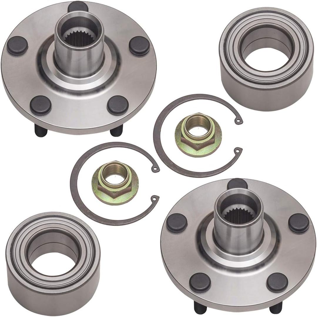 TUCAREST 518508 x2 Front Wheel Bearing and Hub Compatible with 1992-2003 to-yota Camry, 99-03 Solara (for 2.2L and 2.4L Engine) /1999-2003 Le-xus RX300 w/AWD Only [5 Stud Hub Repair Kit]