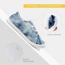 FUNKYMONKEY Shoes for Women, Comfort Low Top Canvas Slip On Sneakers Classic Casual Walking Shoes (Blue), 7