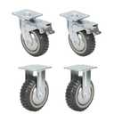 uyoyous 6 inch Caster Wheels 4 Pack Heavy Duty Swivel Caster Load 1653 lbs Plate Wheels with 360 Rotation Top Plate (2 with Brakes& 2 Without) for Workbench Cart Furniture