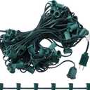 C7/e12 Christmas Light String Set, UL Listed C7 Christmas Light Strand Spool Stringer 12 Spacing Spool Wire for Patio Backyard Xmas Tree Roofline (100ft)