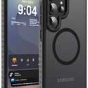 DEERLAMN Strong Magnetic Case for Samsung Galaxy S24 Ultra 6.8-Inch,[Compatible with Magsafe][Military Grade Drop Protection] Translucent Matte Shockproof Protective Phone Cover, Frosted Black