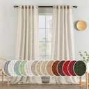 MIULEE Beige Linen Curtains 96 Inches Long 2 Panels for Bedroom Living Room, Soft Linen Textured Window Drapes Semi Sheer Light Filtering Back Tab Rod Pocket Farmhouse Modern Burlap Look Decor
