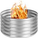 36 inch Fire Pit Ring, Galvanized Fire Ring 1.5ft high, Wood Burning Fire Pits Ring, Outdoor Fireplace Height 24 Inch, Round Camp Fire Ring, Bonfire Pit for Camping, Backyard (3x3x1.5FT)