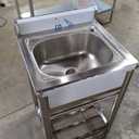 Utility Sink Free Standing Single Bowl Kitchen Sink with Cold and Hot Water Pipe Stainless Steel Sink for Garage Shop Laundry Room Farmhouse Mens Gifts Ourdoor Indoor