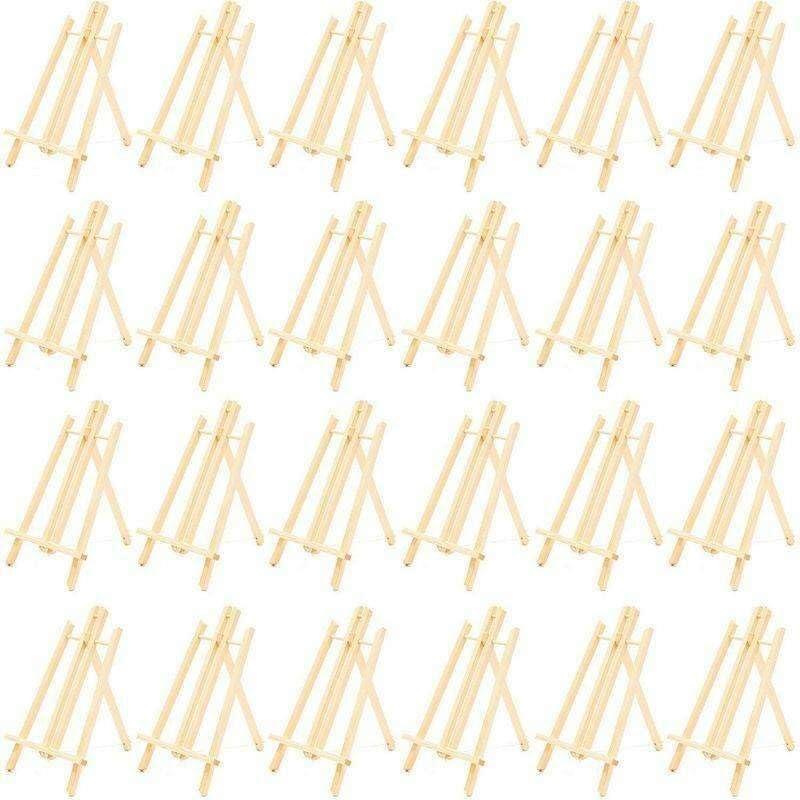 Bright Creations Wooden Mini Easel Stand For Office Desk Or Tabletop 9*13.5In ,24 Count