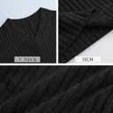 Long Sleeve Shirts for Women V Neck Loose Sweaters Casual Fall Tops Fashion Clothes 2025 (Black, L)