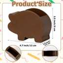 4 x MALLMALL6 Mexico Pig Pencil Holder - Cute Piggy Wooden Pen Holder, Back to School Funny Caddy Case Gift for Kids, Durable Desktop Storage Organizer for School Classroom Teacher Office