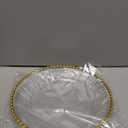 EI 13 Inch Gold Charger Plate,50pcs Clear Charger Plates with Gold Rim,Disposable Chargers Plate,Plastic Chargers Plates for Dinne Family Party and Wedding
