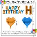 4 x Orange Blue Happy Birthday Balloons Banner Foil Balloons Heart Balloon for Orange Blue Themed Party Decoration Supplies Dog Birthday Decoration Decor Ballons Arch Kits Party Balloon Set 15pcs