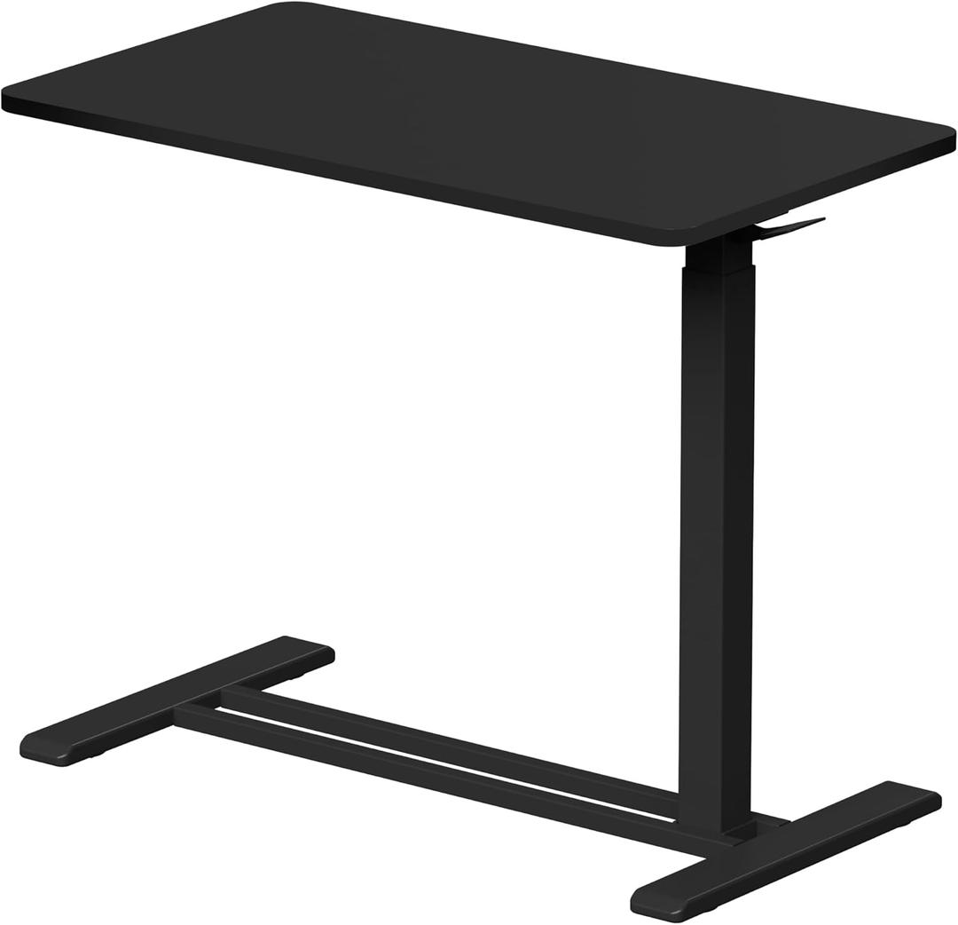 FLEXISPOT Adjustable C Table with Wheels, Mobile Snack Side End Table Sofa Couch Bedside Table Laptop Rolling Cart TV Tray Night Stand Small Space Side Table,Black