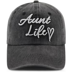 Funny Embroidered Mom Life Hat for Women Grandma, Adjustable Cotton Mama Gifts Baseball Cap (One Size)