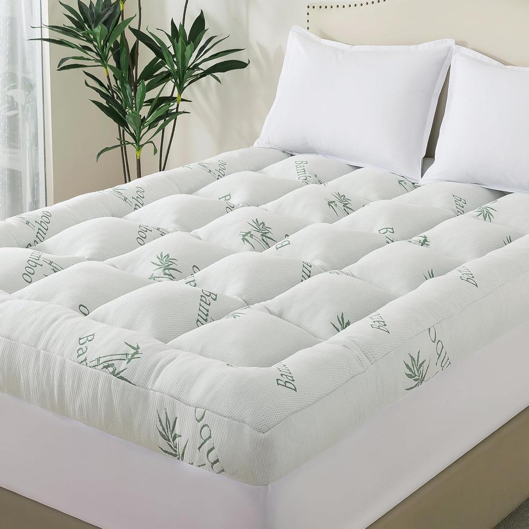 3 Inch King Size Memory Foam Mattress Topper for Back Pain Relief, Breathable Gel Memory Foam, Cooling Bamboo Viscose Air Layer, 1700 GSM Fill, Supportive Pillow Top Mattress Topper