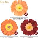 3 x NICROHOME Wedding Party Decorations, 6 PCS Large Dark Red and Orange Crepe Paper Flowers Pom Poms Decorations for Engagement, Bridal Shower Cutie Baby Shower Holiday Party Supplies