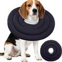 Idomik Dog Recovery Collar, Waterproof Soft Dog Cone After Surgery, Comfy Protective Elizabethan Collar Alternative for Dogs Cats, Adjustable Pet Neck Donut Cone Anti-Licking Biting Wounds,Grey,XL