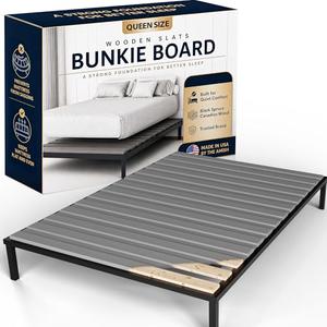 Treaton, 0.75-Inch Horizontal Wooden Bunkie Board/Bed Slats, 78" x 60", Grey