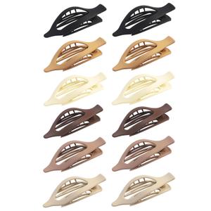 Hair Clips for Women - 12 Pcs Hair Claws for Thin & Thick Hair Strong Hold No Slip Grip Hair Claw Clips for Women & Girls (Neutral)