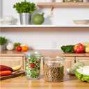 4 Pack Glass Canning Jars with Lids, Glass jars with Airtight Lids, 20 oz Wide mouth Mason Salad jars,BPA Free Food Storage Containers for Yogurt Spice Sugar, fridge dishwasher safewhite