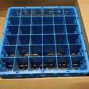 Carlisle FoodService Products Opticlean Divided Glass Rack with 36 (4.75 x 2.91 Inch) Compartments for Kitchen and Restaurant, Plastic, 19.88 x 19.88 x 5.50 Inches, Blue