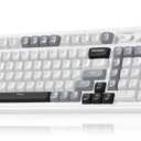 AULA 99 Wireless Keyboard, Custom Computer Keyboard, Tri-Mode Bluetooth 5.0/2.4GHz/USB-C Cute Creamy Gaming Keyboards with Number Pad, RGB Backlit Media Knob Programmable Keyboard for PC Gamer - Grey