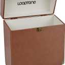 LoopTone Vintage Vinyl Record Storage Case for 30 Albums，Perfect for your Treasured 33, 45 and 78 RPM LP Record Carrier; Portable Vinyl Storage Box for Travel and Home Record Storage
