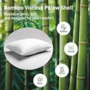 Hypoallergenic Bamboo Viscose Shell, Soft Standard/Queen Size Bed Pillows Set of 2 with Down Alternative Filling, Oeko-Tex Certified, Luxury Hotel Quality for Stomach, Back and Side Sleepers