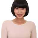 Solid Bob Wigs, Multiple Color Options One Size (Black)