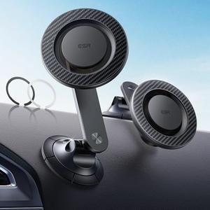 ESR for MagSafe Car Mount, Upgraded Dashboard Magnetic Phone Holder for Car, 360° Rotation, Car Phone Holder Mount for iPhone 16/16e/15/14/13/12,S25,Strong Magnets,Car Accessories(with 2 Metal Rings)