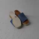 SM New York NIB Blue Wedge Mule Sandals Cork Platform Textile Upper US 8