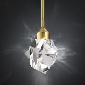 Untrammelife Modern Crystal Pendant Light Polished Nickel Small Pendant Light Fixtures 8W LED Hanging Chandelier for Bathroom Bedroom Kitchen 3 Color Temperature Adjustable 3000K-4000K-5000K (Polished Nickel(3000K-4000K-5000K))