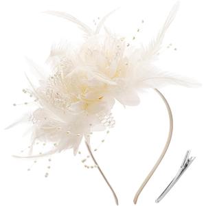 DRESHOW Fascinators Hats for Women Tea Party Fascinator Hats Vintage 50s Headwear Cocktail Wedding Church Derby Hat