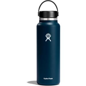 Hydro Flask Water Bottle - Insulated Stainless Steel - Wide Mouth Flex Lid, Non Spill, Leakproof and Refillable in 40 Oz (Indigo)