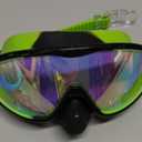 Vvinca 2 Pcs Kids-Swim-Goggles with Nose Cover, Swimming Diving Mask Wide View Anti Fog UV Anti Shattered Lens for Kids 3-5 (01-Mirrored Black Green & Light Blue)