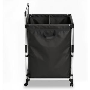 Double Laundry Hamper184L Large 2-Compartment Dirty Clothes Basket with Stianless Handles,Collapsible Laundry Sorter with Wheels