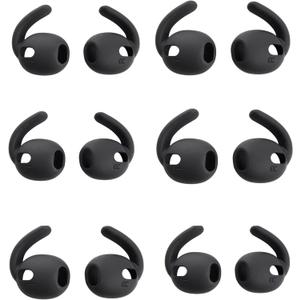 Ear Hooks Replacement for Galaxy Buds 3(SM-R530N)- 6 Pairs Sport Anti-Slip Eartips & Hook Tips Set, Compatible with Galaxy Buds 3 / Buds3 Earbuds Earhooks, Secure Fit for Running Gym (Black)