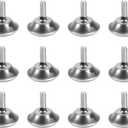 Adjustable M8 Threaded Furniture Leveling Feet 1.57 Inch Round Base Foot Pads for Chairs Tables Sofas Floor Protection and Stability