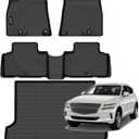 Jenofa-Floor Mats for Genesis GV80 2021-2026 (Only 5 Seats) Car Mats Cargo Mat Fit GV80 (No EV) All Weather Non-Slip Waterproof Durable Rubber Floor Liner Accessories Full Set