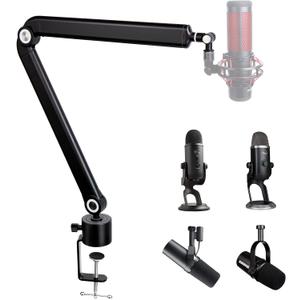 SUNMON Mic Stand Boom Arm - Microphone Arm Compatible with HyperX QuadCast, 360 Rotation Microphone Stand, Weighted Metal Mic Boom Arm for HyperX QuadCast,Blue Yeti,Shure MV7,Rode and Most Gaming