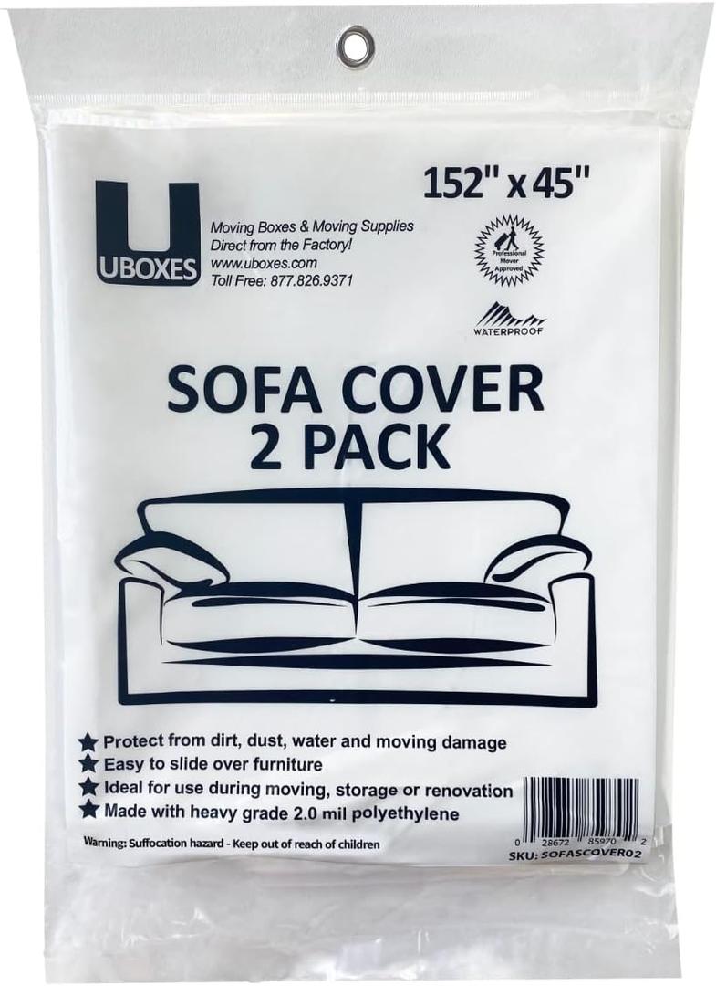 SOFA Moving Covers (2 Pack) - 45" x 152" - Moving & Storage Bags - UBOXES