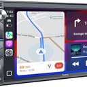 SJoyBring Double Din Car Stereo with Dash Cam, Wireless Apple CarPlay & Android Auto, 240W 4.2CHN, 7" Touchscreen, SWC, Bluetooth, FM/AM Car Radio, 2 Subwoofers Outputs, Backup Camera