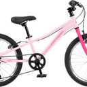 Retrospec Dart Kids Bike - 7-Speed Hybrid Bicycle for Ages 6-11 with 29in All-Season Tires & Shock Absorption - Adjustable Height Youth Bike with V-Brakes & Smooth Gear Shifting, Size: 20