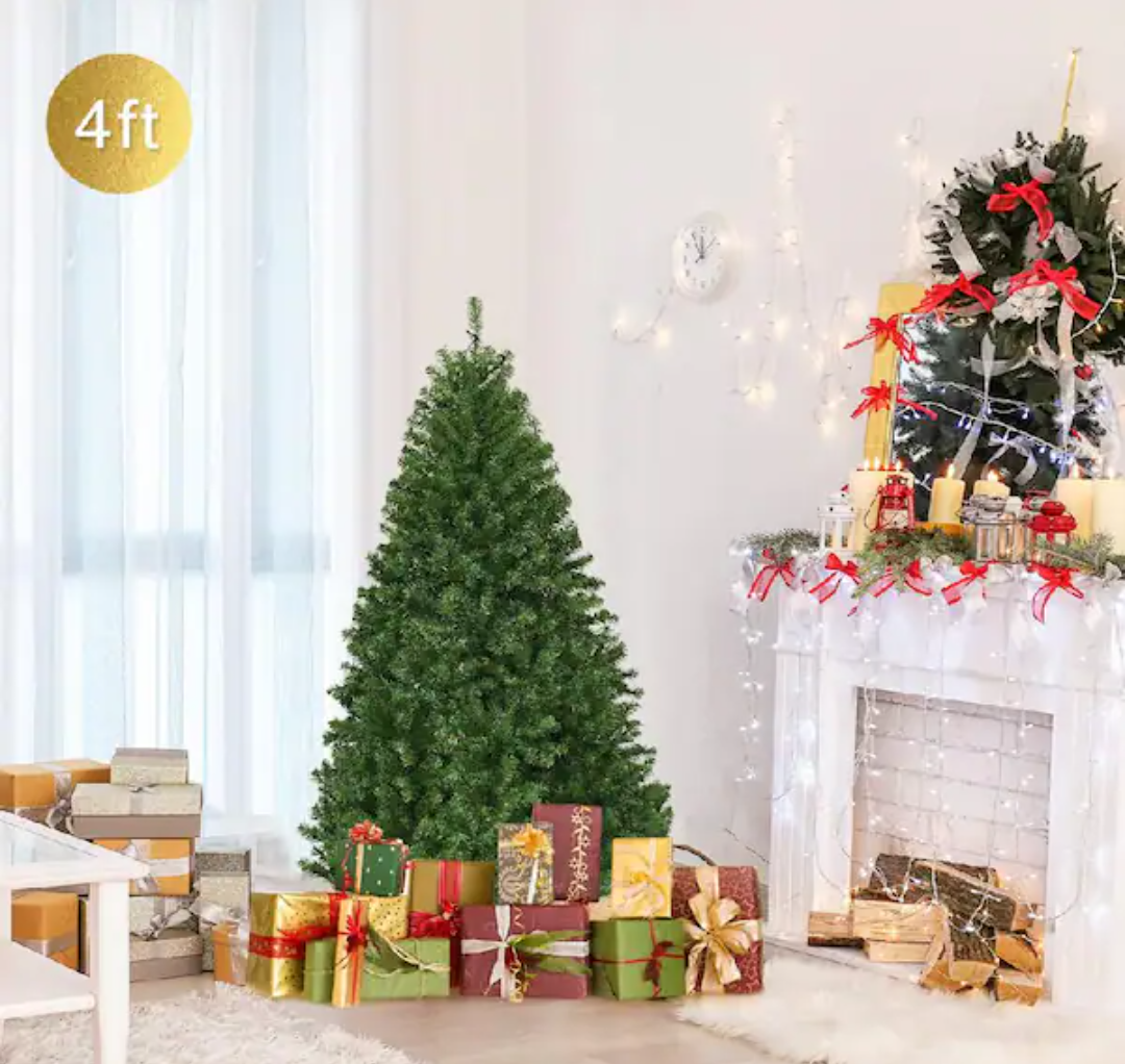 4 ft. Pre-Lit Artificial Christmas Tree with 100 LED Lights