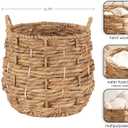 Kate and Laurel Livia Modern Woven Storage Basket, 13 x 13, Natural Water Hyacinth, Boho Wicker Basket for Use as Nursery Storage, Mini Laundry Basket, or Living Room Blanket Basket
