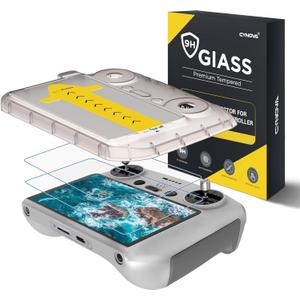 CYNOVA DJI RC2 Screen Protector with Auto Alignment Kit, DJI RC Controller HD Tempered Glass Screen Protector Film For Mini 5 Pro/Flip/Mini 3 / Mini 3 Pro/Air 3 Accessories
