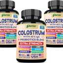 Colostrum Supplement Capsule, Grass Fed Cow Colostrum with 40% IgG, Probiotics Blend, Elderberry, Astragalus, Zinc, Ginger, Vitamin C, L-Glutamine, 8 in 1 Extra Strength Bovine Boost (180 Caps)