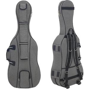 Cello Gig Bag 4/4 Full Size with Wheels, Cello Case Soft Padded with Multiple Pockets, Cello Bag with Backpack-straps for Full-Size Cello 4/4, 3/4