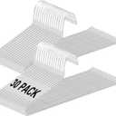 devesanter Pants Hanger, 30 Pack Space Saving OpenEnded Metal Pants Hanger, Non Slip Trousers Slack Hangers Organizers for Pants Jeans Slacks Scarf Trousers Ties，White