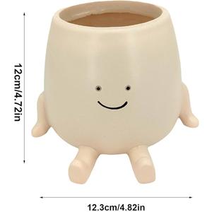 Adorable Flower Pots, Decorative Home Planter, Cute Plant Containers, Resin Funny Face Pot for Garden, Patio, Backyard, Living Room, Bedroom, Front Door and Hallways